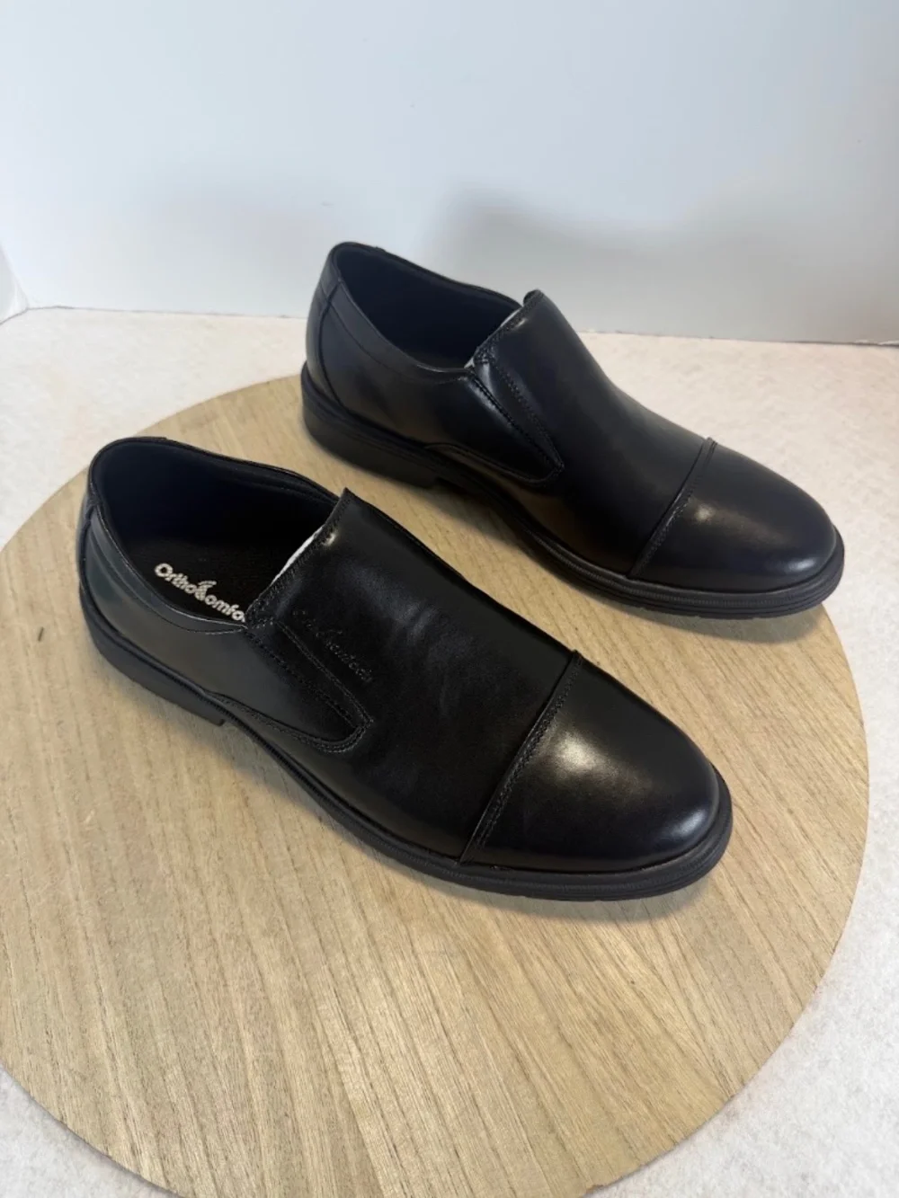 OrthoComfort US Mens 11 Black Orthopedic Slip On Oxford Dress Shoes OFLK10B NIB